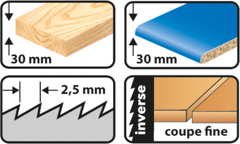 5 lames de scie sauteuse CV - Lu. 75 mm pas 2.5 mm - coupe fine pour bois - LEMAN - 7003.05 - Imagen 6
