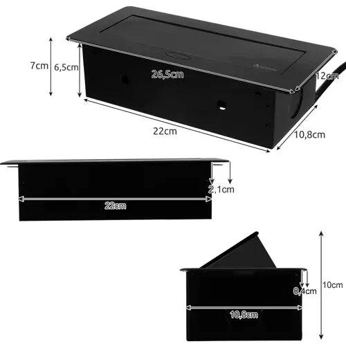 Importdistrib - Double prise encastable pour plan de travail avec port USB IMPORTDISTRIB - Image 5