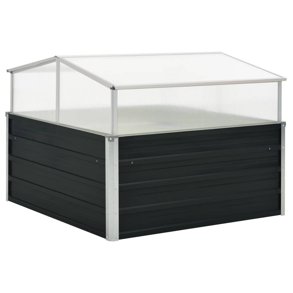 Serre châssis surélevée en acier galvanisé et polycarbonate Anthracite – ComfortXL Outdoor Living - Image 1