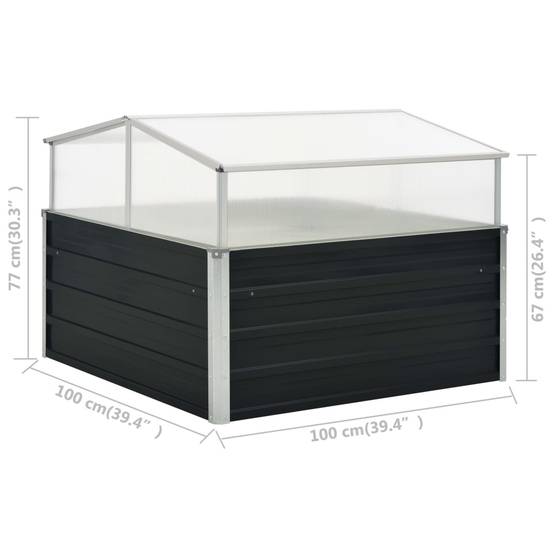 Serre châssis surélevée en acier galvanisé et polycarbonate Anthracite – ComfortXL Outdoor Living - Image 7