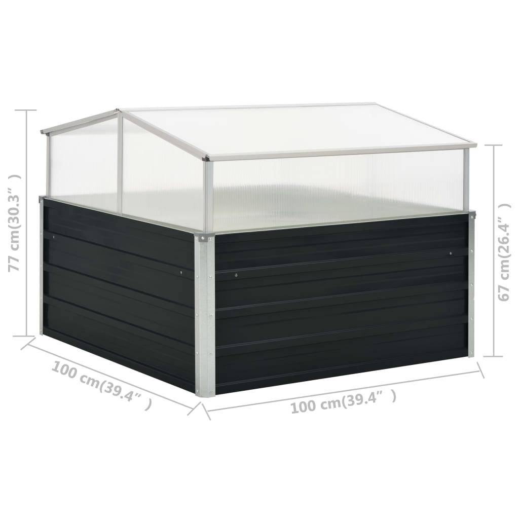 Serre châssis surélevée en acier galvanisé et polycarbonate Anthracite – ComfortXL Outdoor Living - Image 7