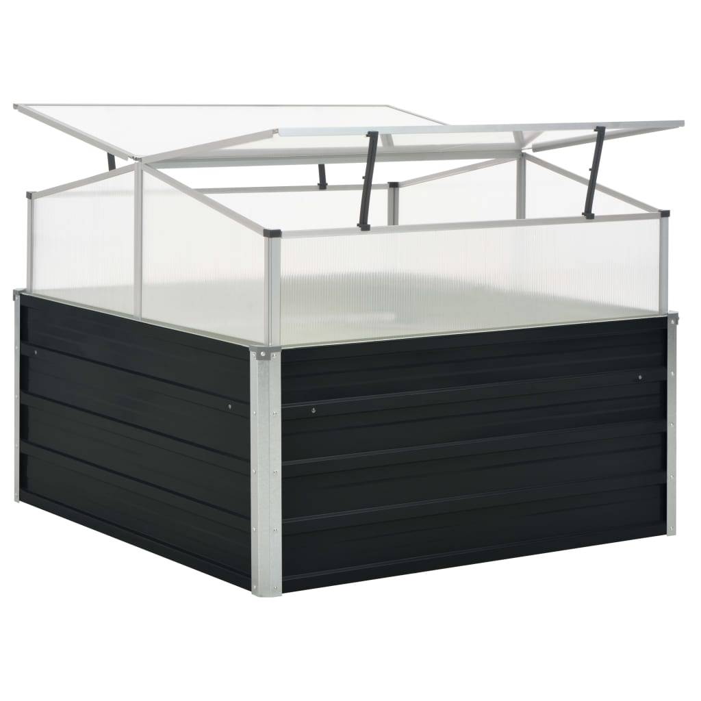 Serre châssis surélevée en acier galvanisé et polycarbonate Anthracite – ComfortXL Outdoor Living - Image 4