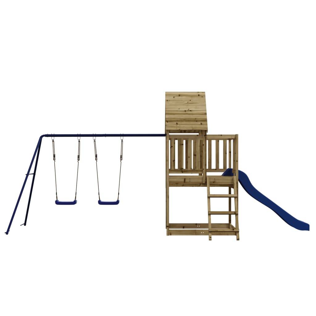 Helloshop26 - Aire de jeux d'extérieur balançoires toboggan portiques robuste jeux jardin 564 x 235 x 228 cm bois de pin imprégné - Imagen 2