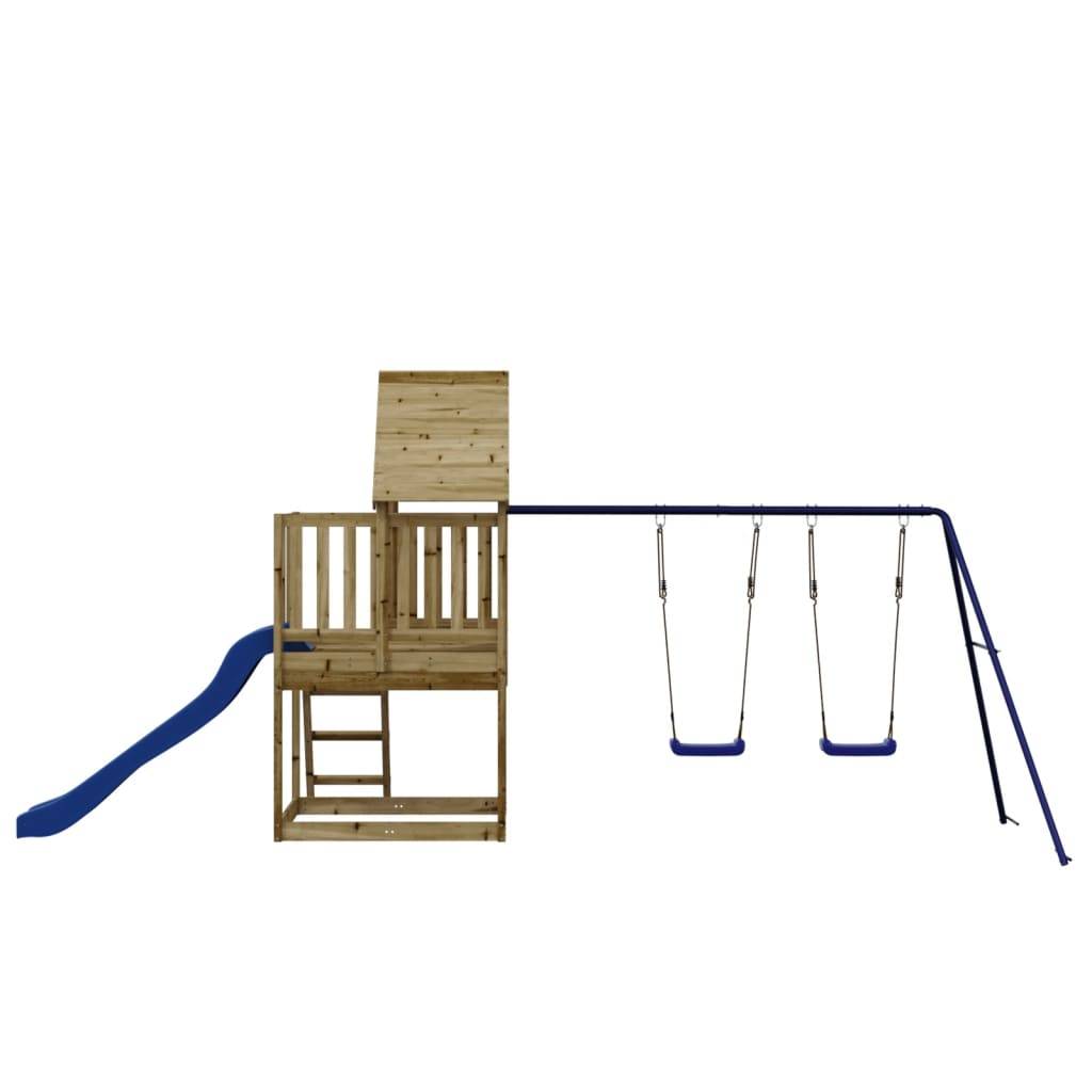 Helloshop26 - Aire de jeux d'extérieur balançoires toboggan portiques robuste jeux jardin 564 x 235 x 228 cm bois de pin imprégné - Imagen 5