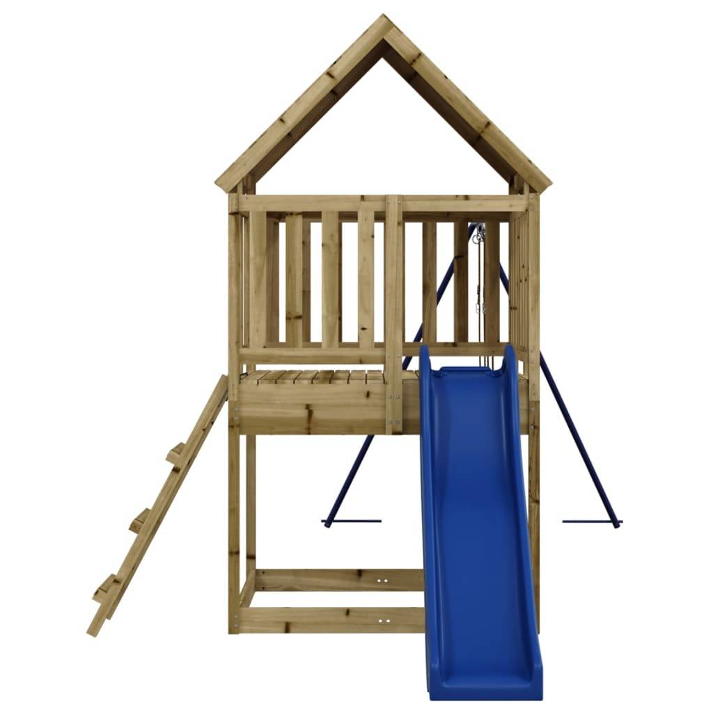 Helloshop26 - Aire de jeux d'extérieur balançoires toboggan portiques robuste jeux jardin 564 x 235 x 228 cm bois de pin imprégné - Imagen 4