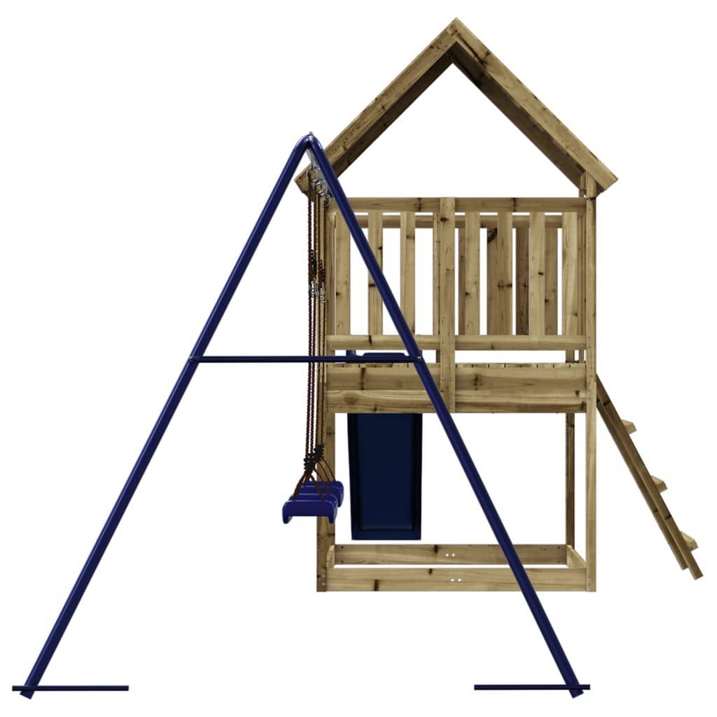 Helloshop26 - Aire de jeux d'extérieur balançoires toboggan portiques robuste jeux jardin 564 x 235 x 228 cm bois de pin imprégné - Imagen 3