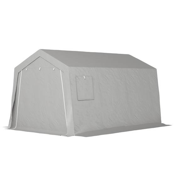Tente de stockage extérieur métal galvanisé bâche étanche 447x300cm gris clair - ComfortXL Outdoor Living - Image 2