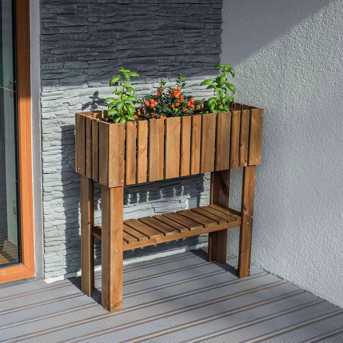 Potager bac rectangulaire sur pied en bois - Cémonjardin - Imagen 5