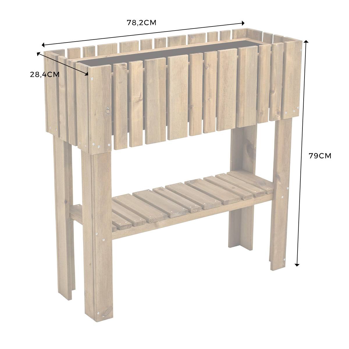 Potager bac rectangulaire sur pied en bois - Cémonjardin - Imagen 4