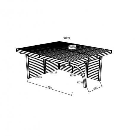 Carport 5064 x 6064 mm 2 véhicules, Ancrage A visser - Imagen 2