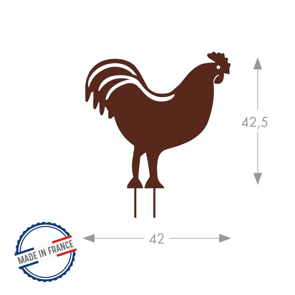Louis Moulin - Figurine à piquer coq fer vielli - 42,5x42 cm - Acier époxy Louis Moulin - Imagen 2
