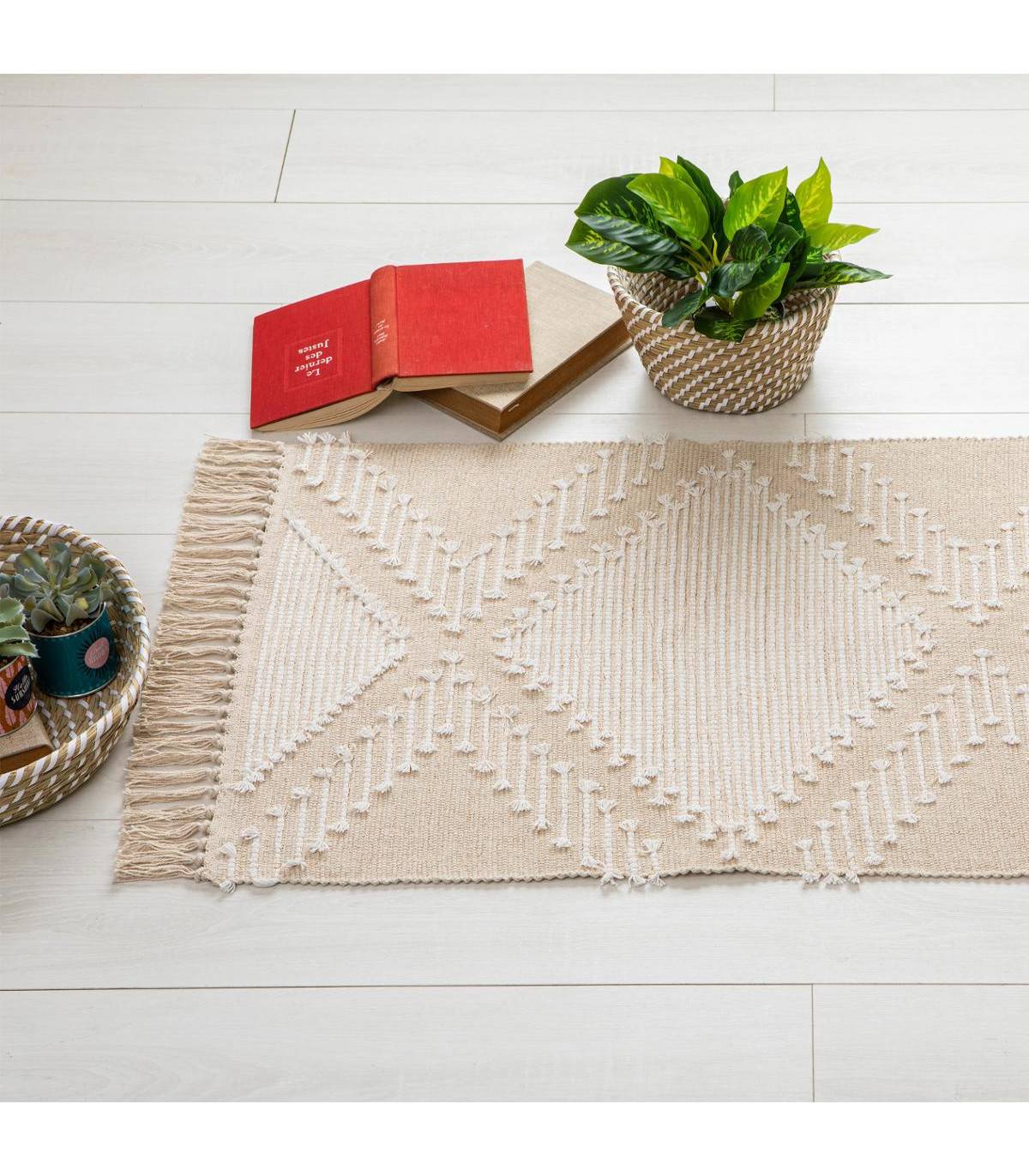 Tapis décoratif en Coton motif sable et cuivre 60 x 90 cm - Imagen 3