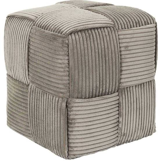 The Home Deco Factory - Pouf en tissu côtelé tressé Scott - Image 1