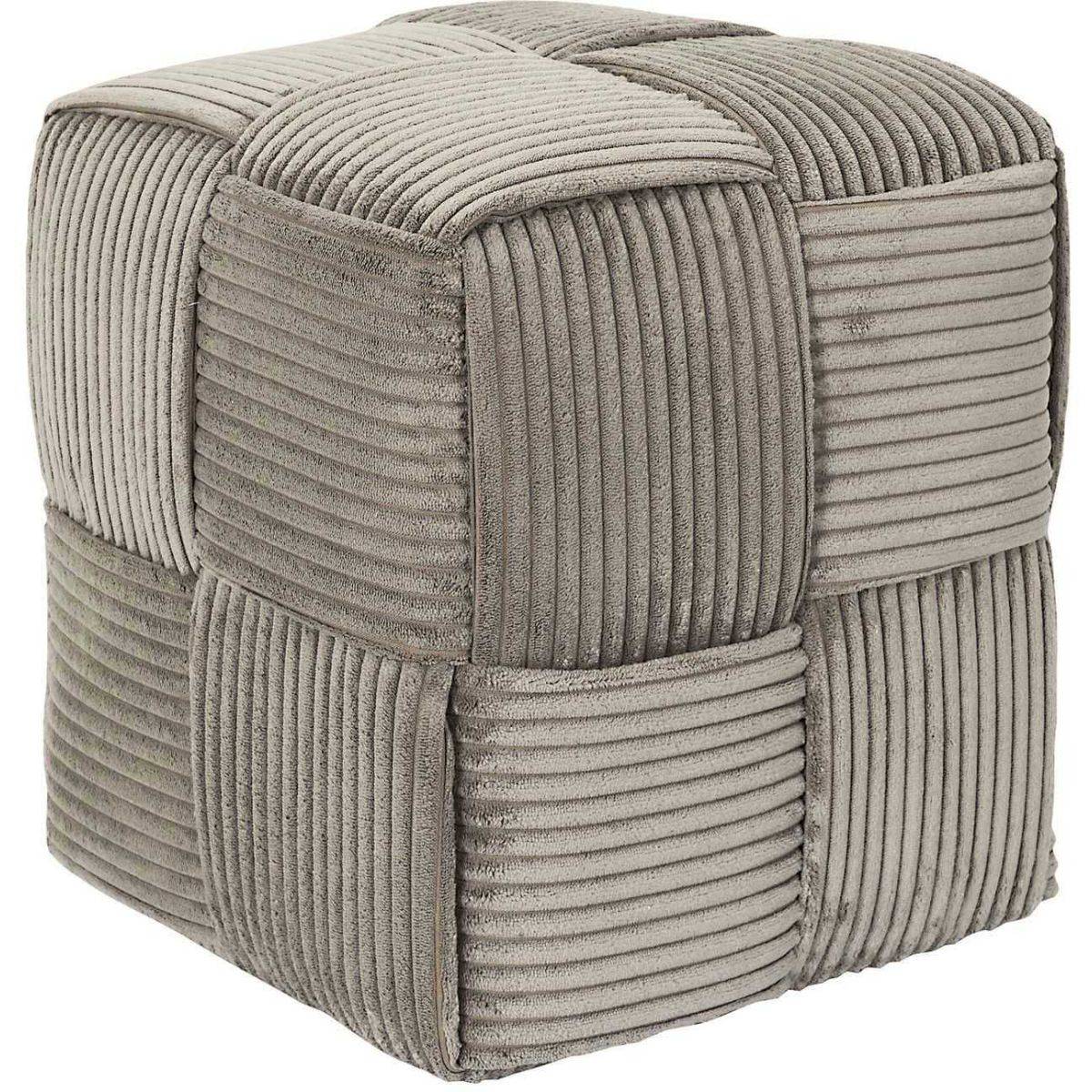 The Home Deco Factory - Pouf en tissu côtelé tressé Scott