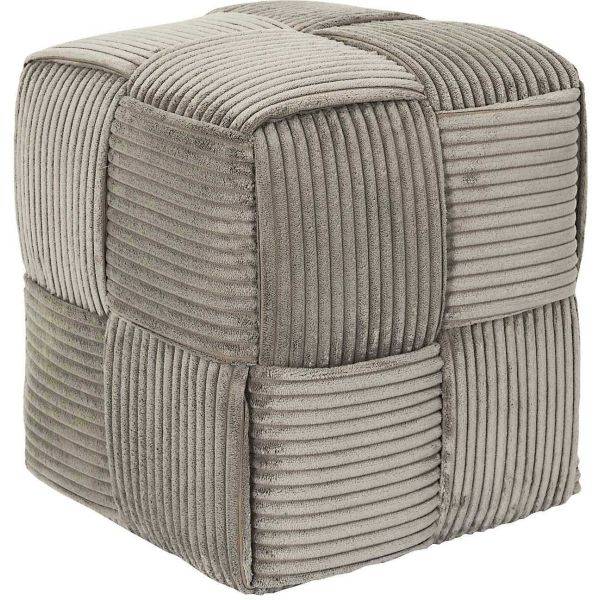 The Home Deco Factory - Pouf en tissu côtelé tressé Scott The Home Deco Factory - Image 1
