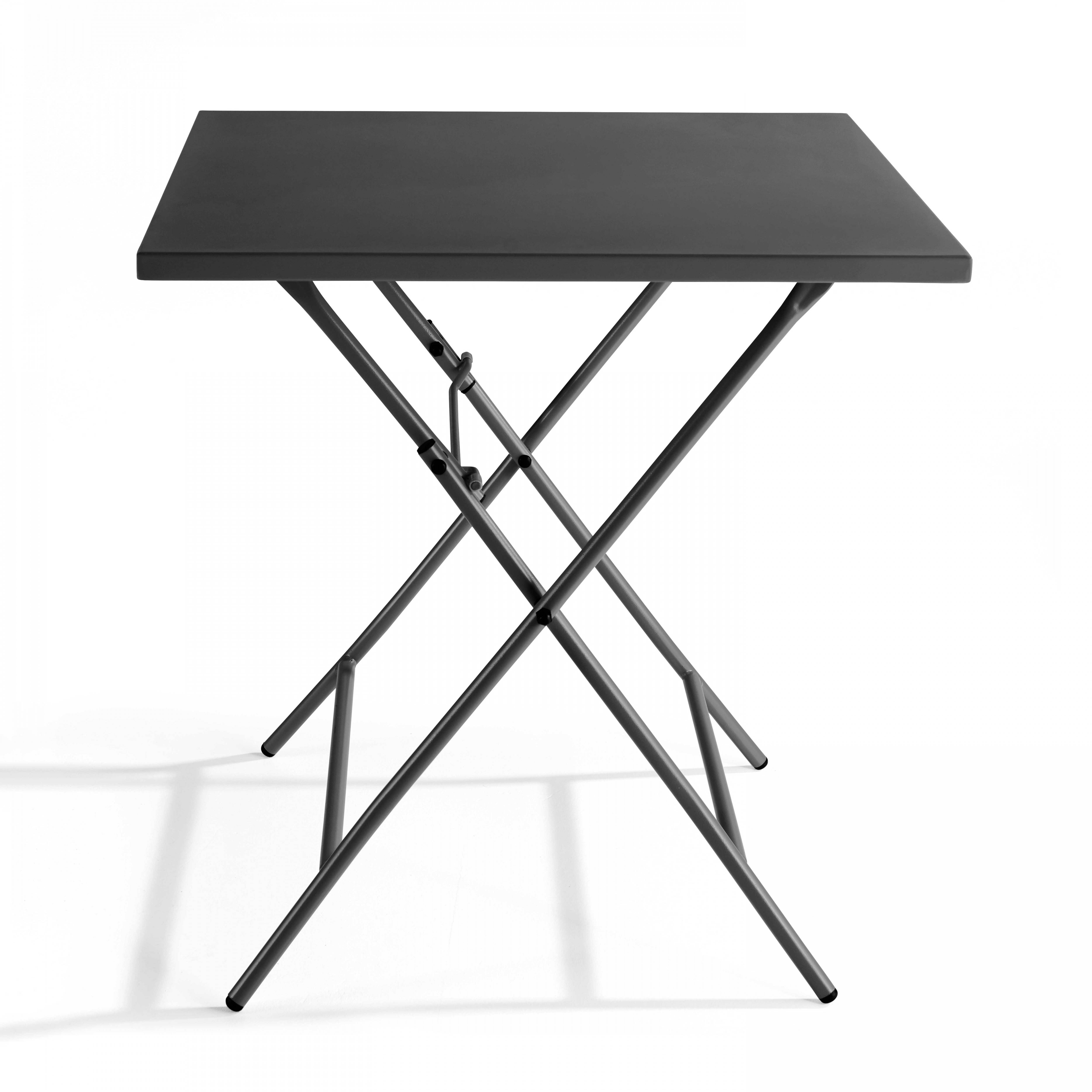 Oviala - Table de jardin pliante carrée en acier 70 cm 4 places gris Palavas - Oviala - Image 2