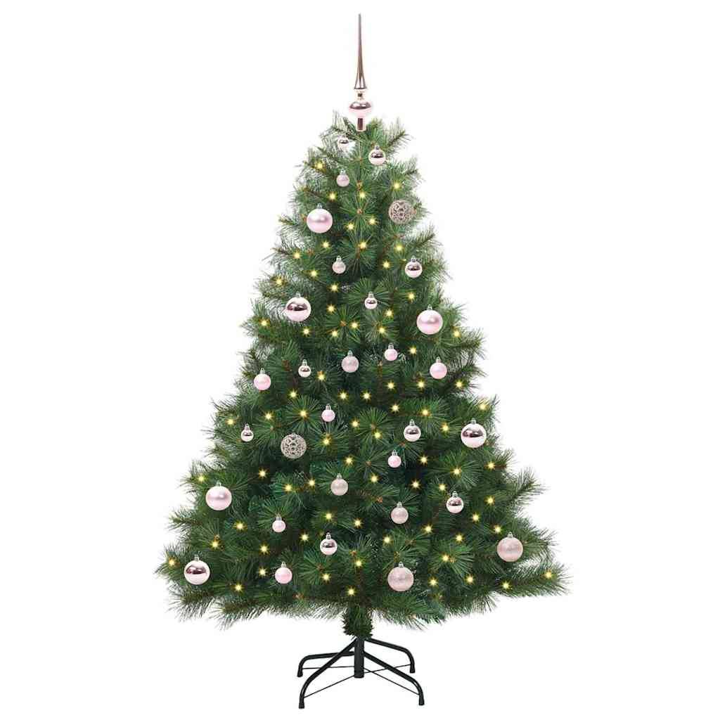Sapin de Noël | Arbre de Noël artificiel avec 150 LED Vert 150 cm PE et PVC Maison Chic - Image 1