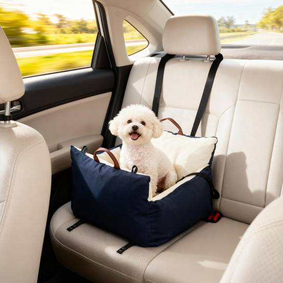 Siège auto chien, 2 sangles, housses lavables, animaux sous 5 kg, bleu - Image 5