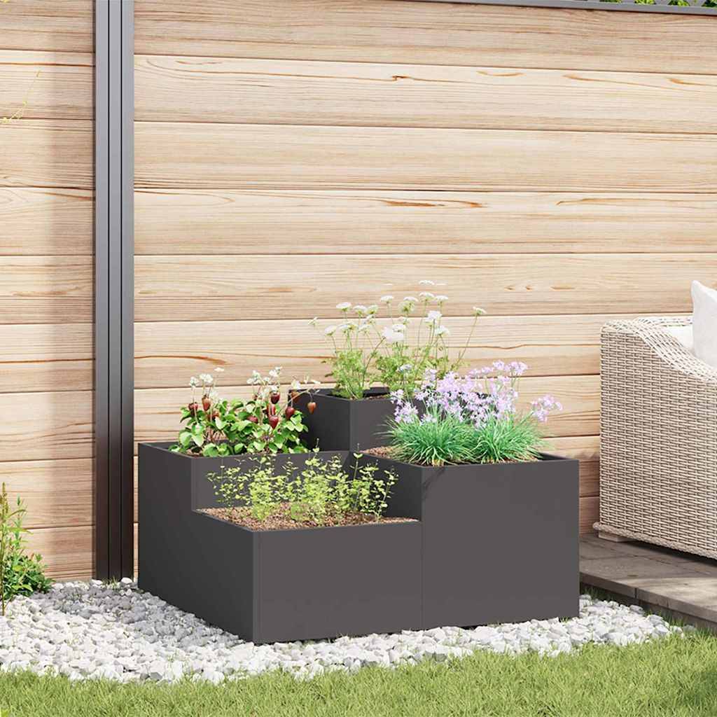 Maison Chic - Cache-pot, Pot De Fleurs Noir 100 x 100 x 48 cm Acier g403 - Image 2