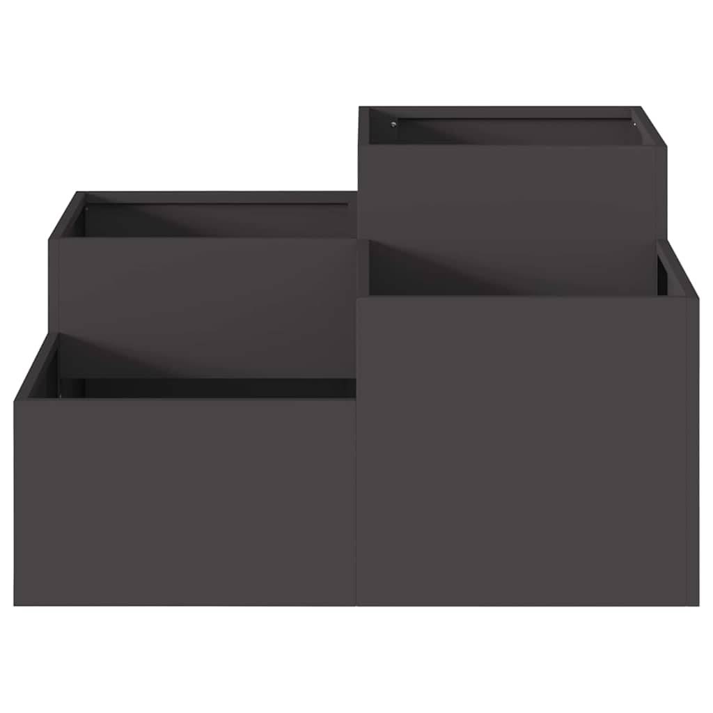 Maison Chic - Cache-pot, Pot De Fleurs Noir 100 x 100 x 48 cm Acier g403 - Image 5