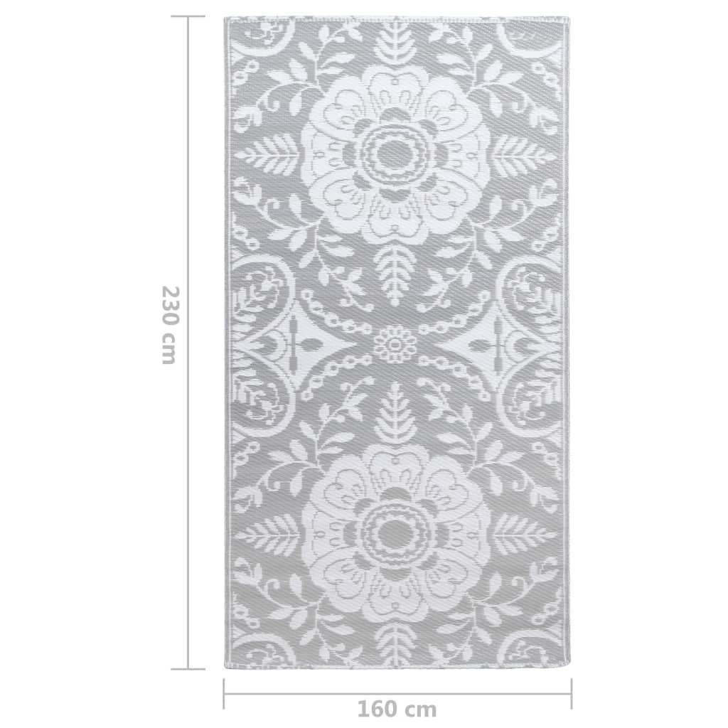 Tapis extérieur - Tapis de jardin - Tapis de terrasse Gris clair 160x230 cm PP - Image 7