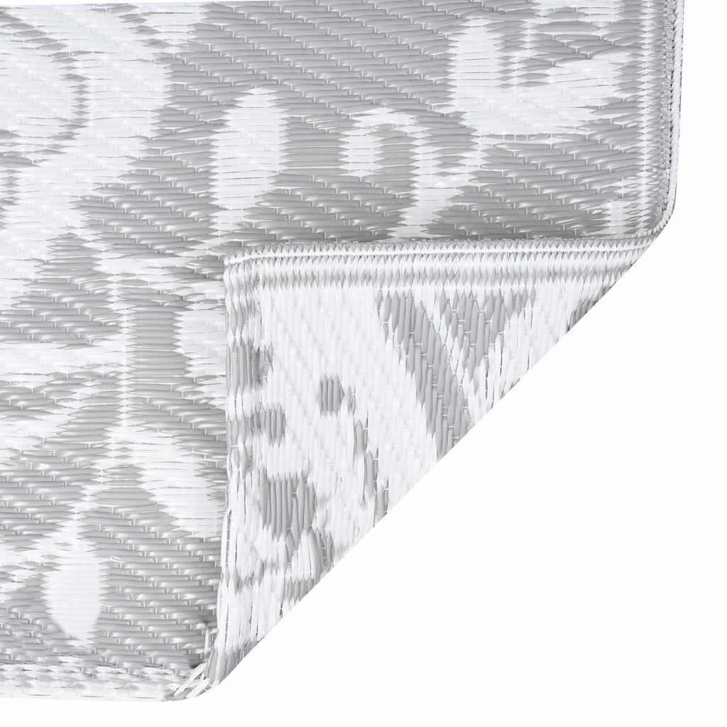 Tapis extérieur - Tapis de jardin - Tapis de terrasse Gris clair 160x230 cm PP - Image 6