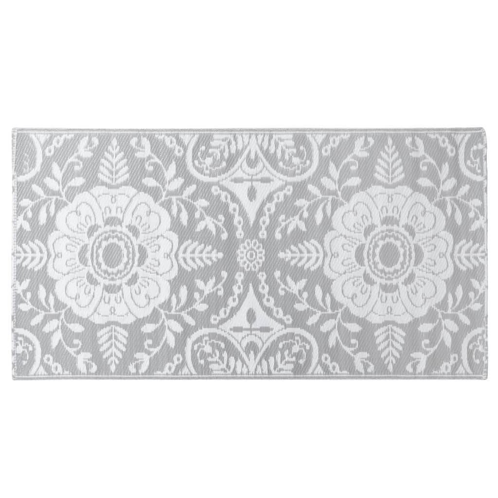 Tapis extérieur - Tapis de jardin - Tapis de terrasse Gris clair 160x230 cm PP - Image 3