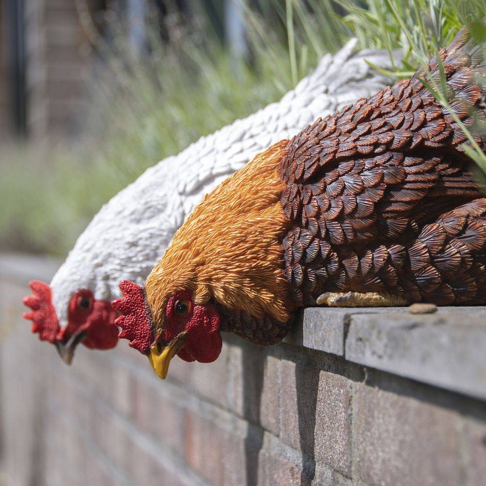 Esschert Design - Poules décoratives à poser en polyrésine (Lot de 3) - Imagen 2