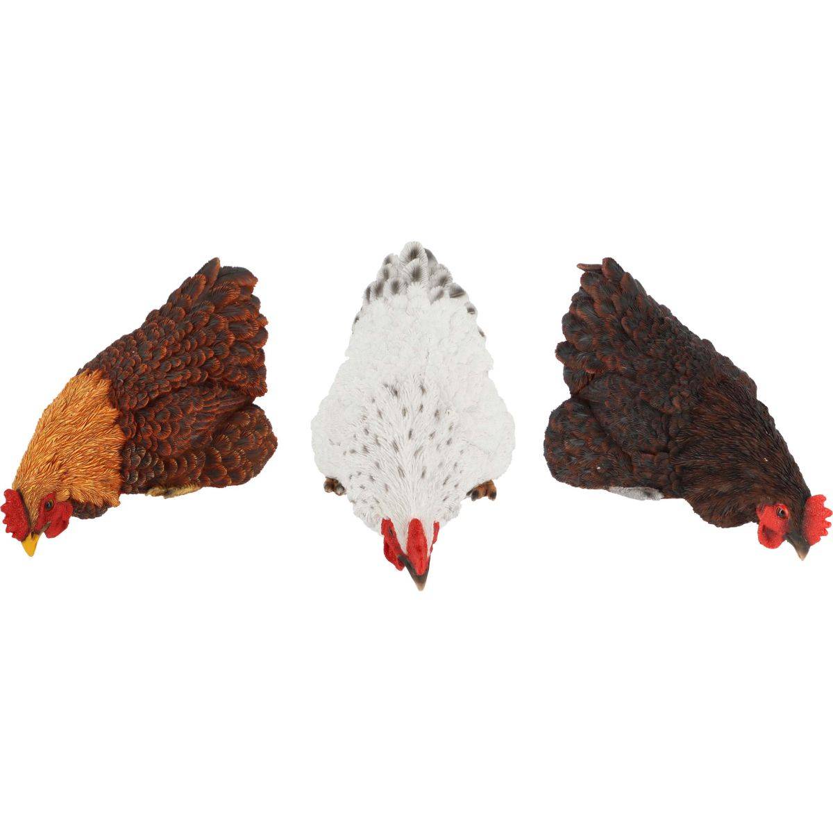 Esschert Design - Poules décoratives à poser en polyrésine (Lot de 3) - Imagen 1