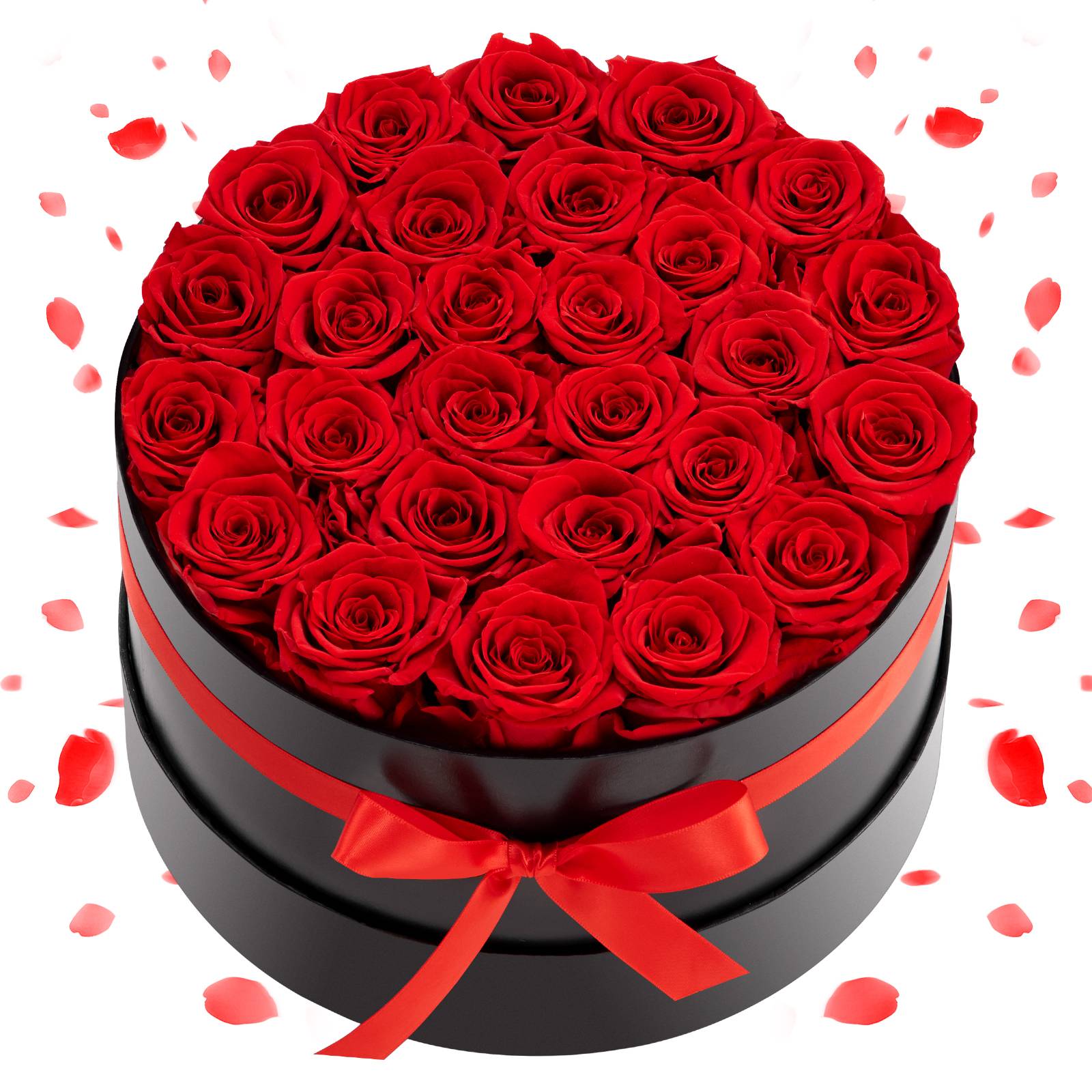 Vevor - VEVOR Rose Éternelle Fleurs Éternelles Préservées Lot de 27 Boîte Ronde Rouge
