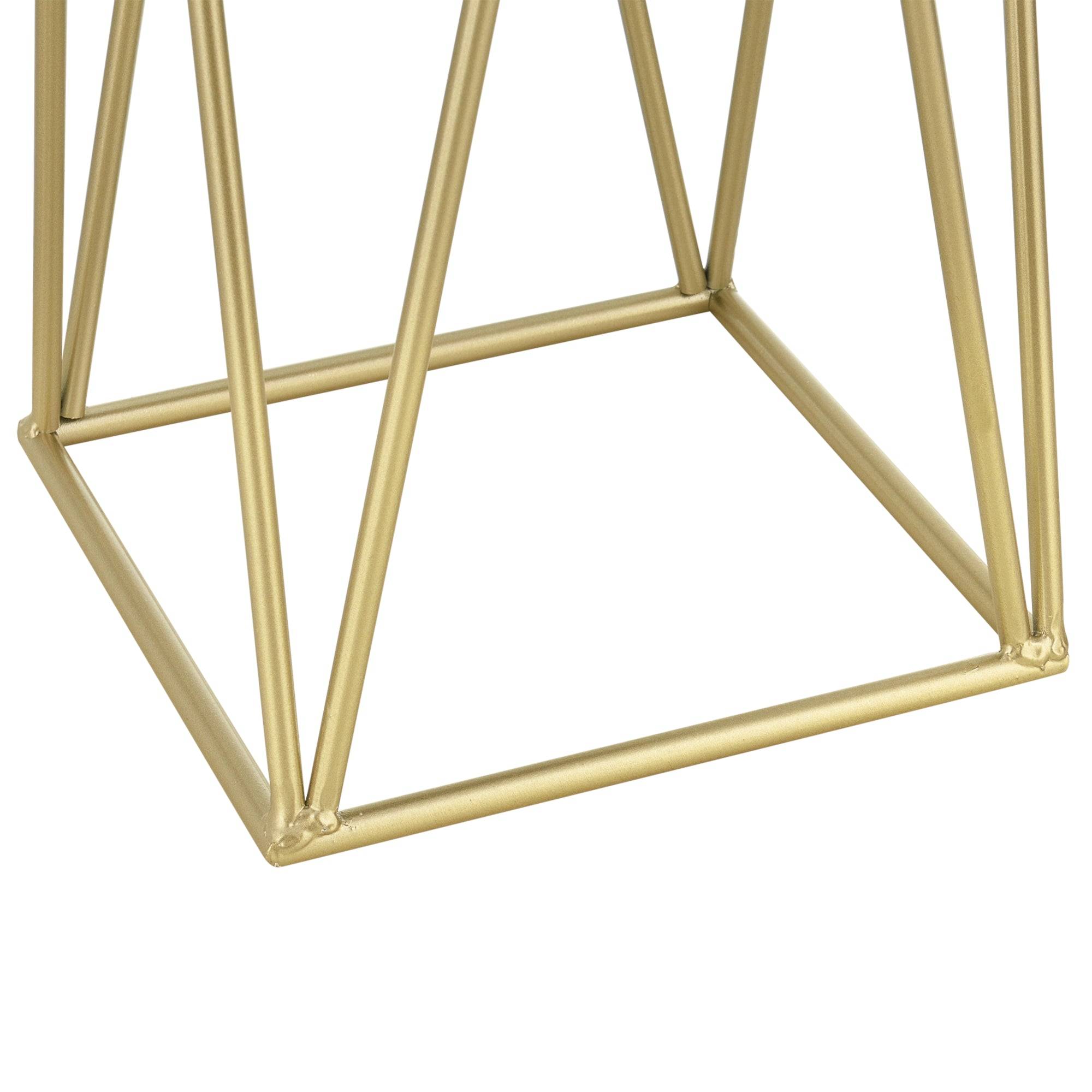Helloshop26 - Set de 2 supports de plante cache-pot pot de fleur bac vase métal laiton et noir - Imagen 4