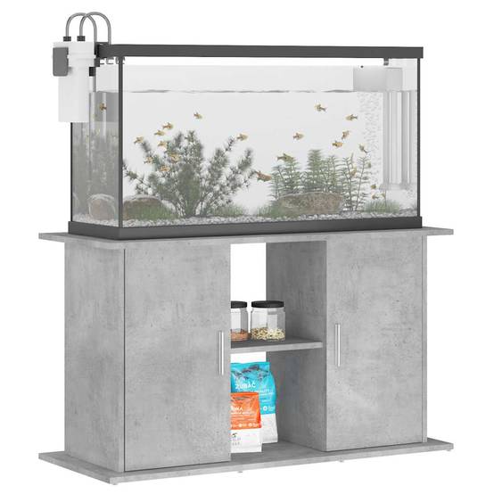 Support Aquarium Bois d'ingénierie Style Industriel Rangement Gris Béton 101 cm - ComfortXL Outdoor Living - Image 3