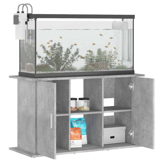 Support Aquarium Bois d'ingénierie Style Industriel Rangement Gris Béton 101 cm - ComfortXL Outdoor Living - Image 4