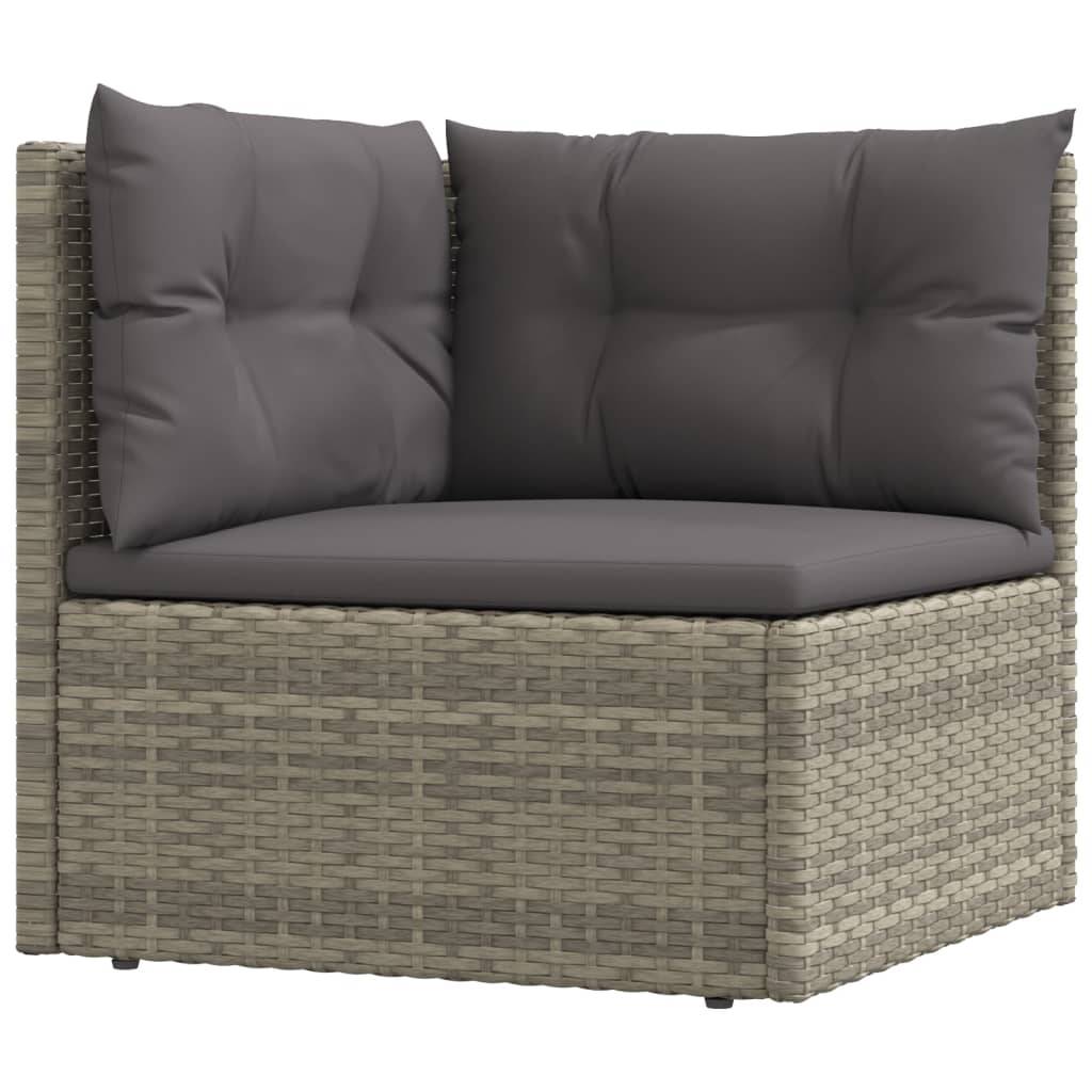 Helloshop26 - Salon de jardin meuble d'extérieur ensemble de mobilier 6 pièces avec coussins gris résine tressée - Imagen 3