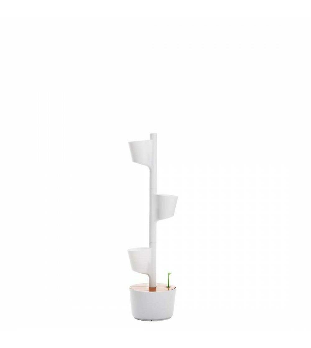Jardinière verticale CitySens blanche avec 3 pots et arrosage automatique digital - Image 2