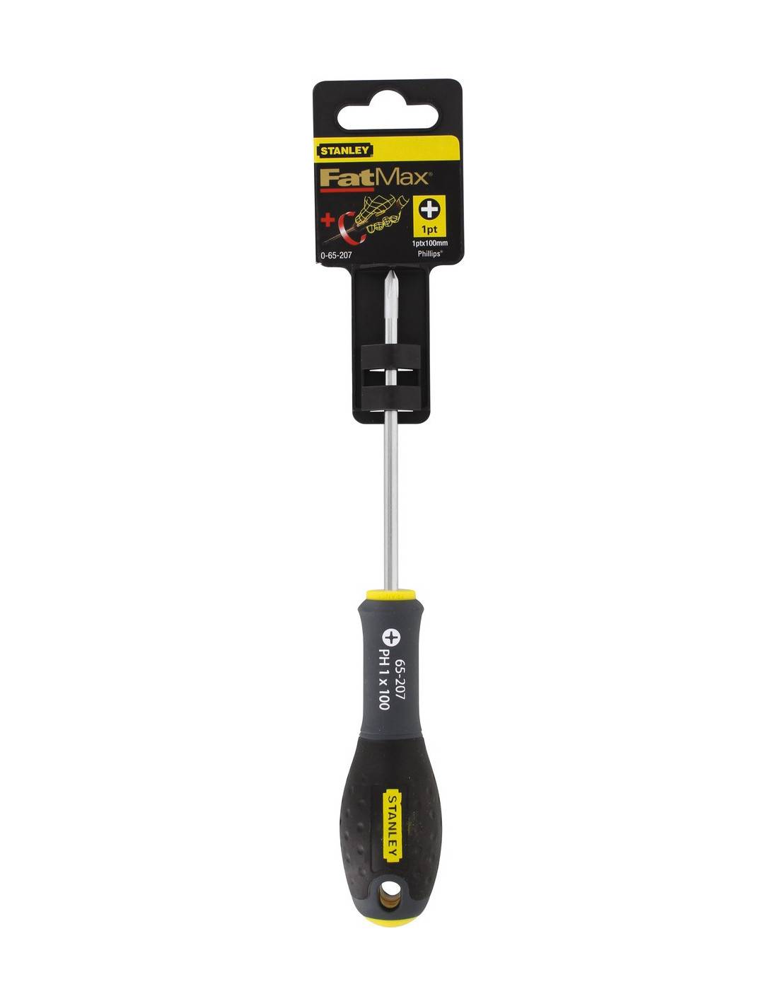 stanley - Tournevis Phillips Ph1x100mm Pointe Phillips Ph1, Manche Ergonomique - Stanley