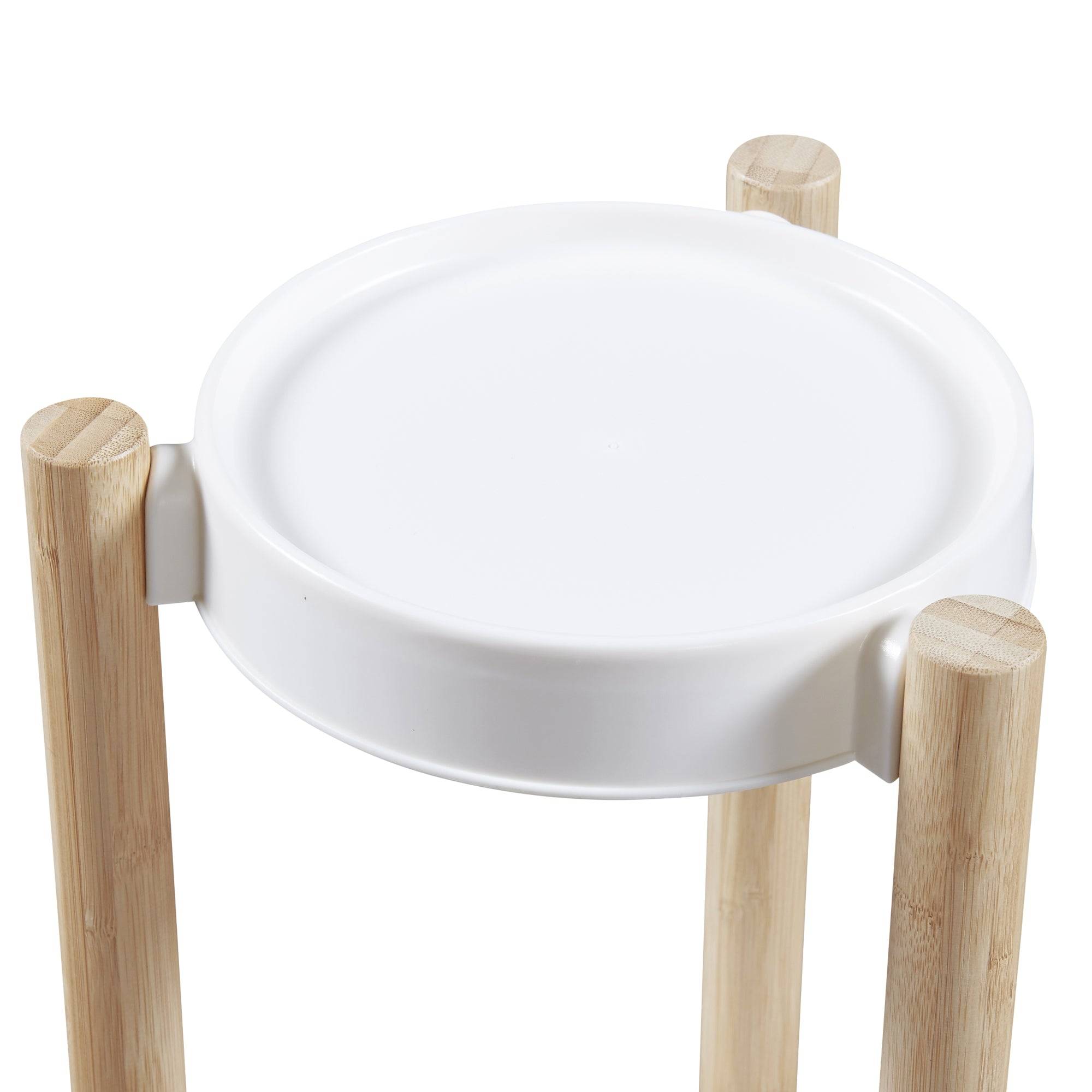 Helloshop26 - Étagère à plantes sastamala à 3 niveaux bambou 78 x 25 x 25 cm naturel blanc - Imagen 3
