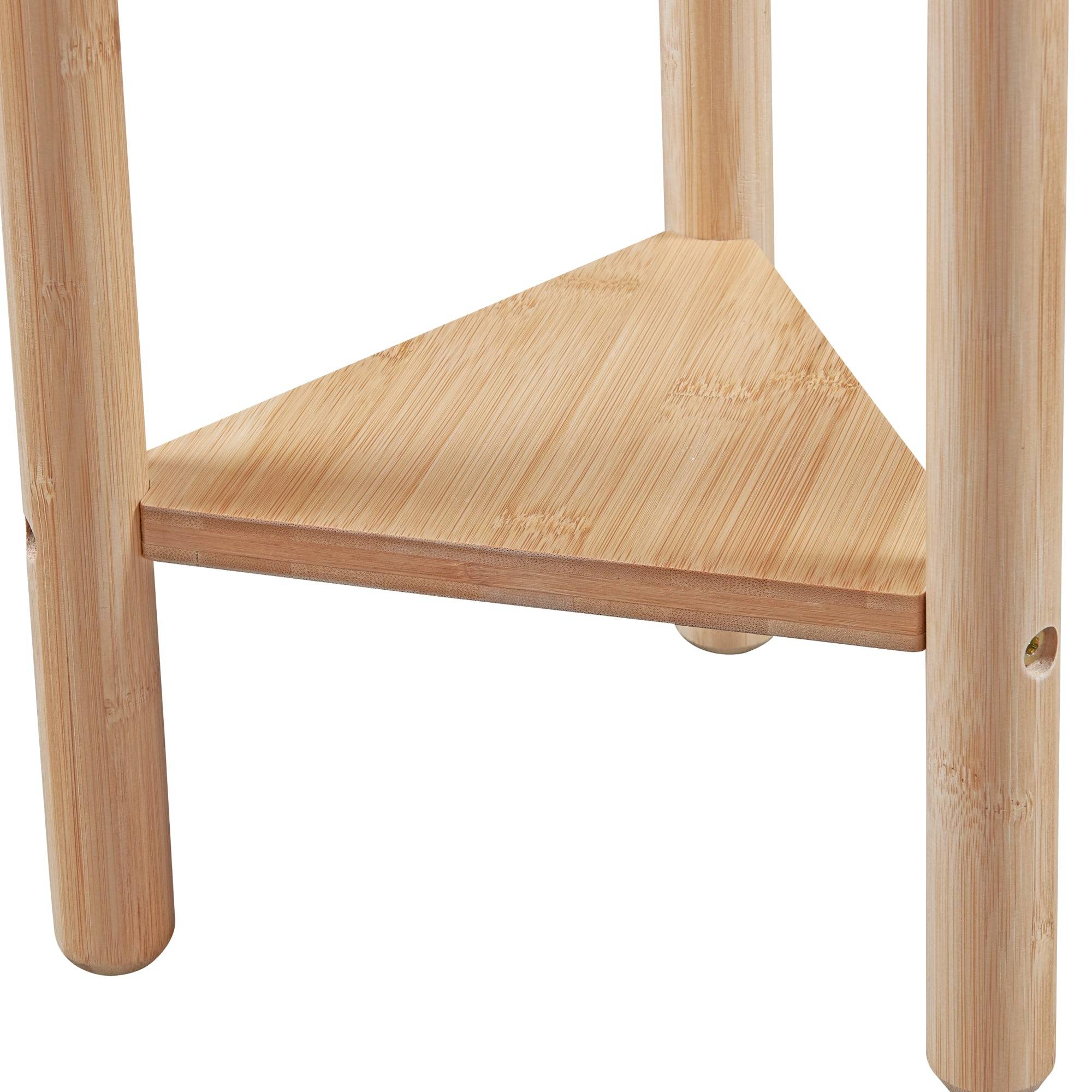 Helloshop26 - Étagère à plantes sastamala à 3 niveaux bambou 78 x 25 x 25 cm naturel blanc - Imagen 5