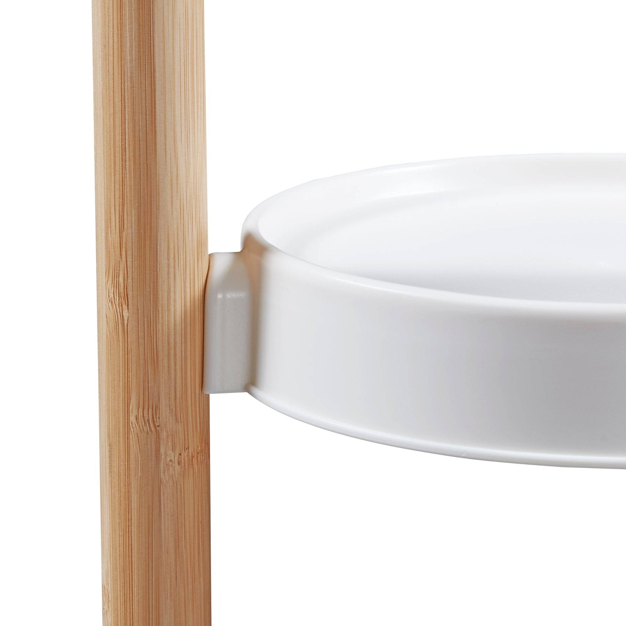 Helloshop26 - Étagère à plantes sastamala à 3 niveaux bambou 78 x 25 x 25 cm naturel blanc - Imagen 4