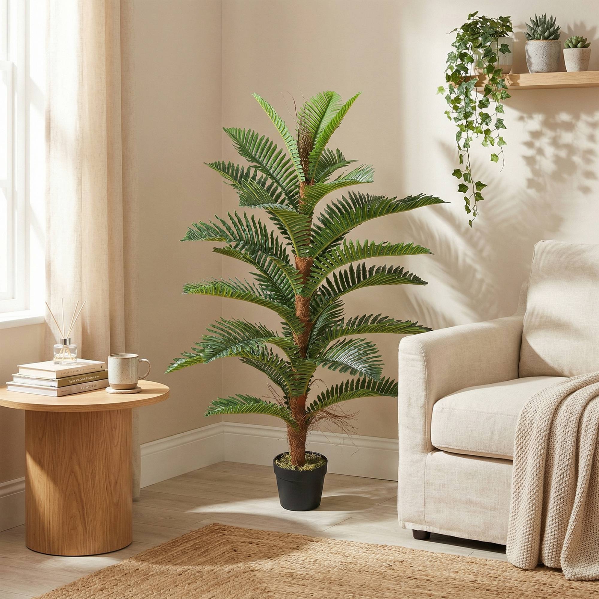 Palmier artificiel PEVA et bambou vert 16 x 16 x 120 cm - PANGIVO - Image 3