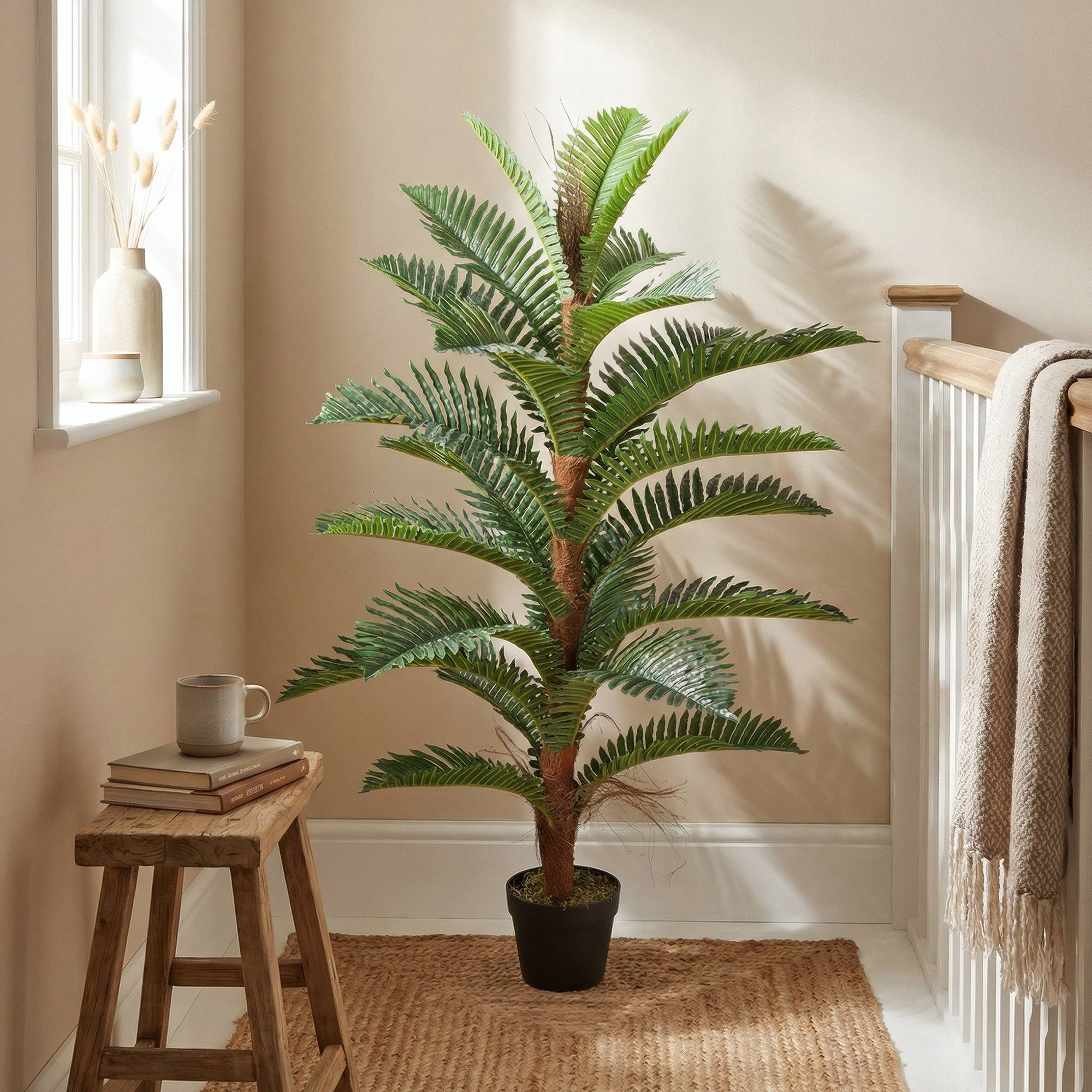 Palmier artificiel PEVA et bambou vert 16 x 16 x 120 cm - PANGIVO - Image 10