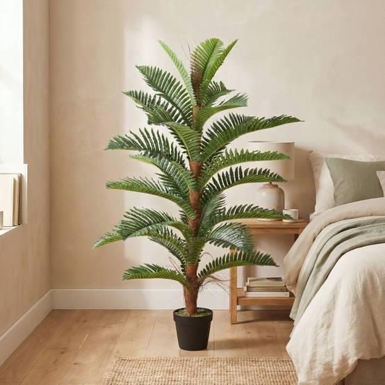 Palmier artificiel PEVA et bambou vert 16 x 16 x 120 cm - PANGIVO - Image 4