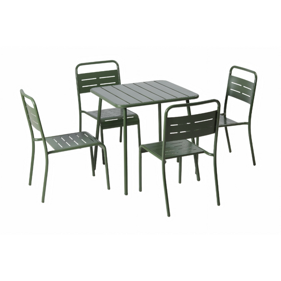 Table carrée 4 places 70x70cm vert BERGAME - Image 6