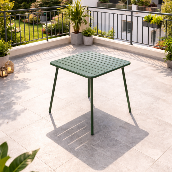 Table carrée 4 places 70x70cm vert BERGAME - Image 2