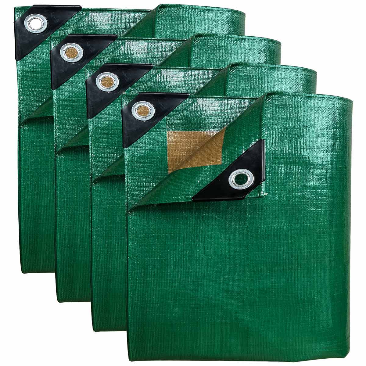 Pack Paysagiste CONFORT - 4 Bâches imperméables HQ250JD - 1,5x6m (x2) + 2x3m (x1) + 3x5m (x1) - PM2JD TECPLAST - Image 1