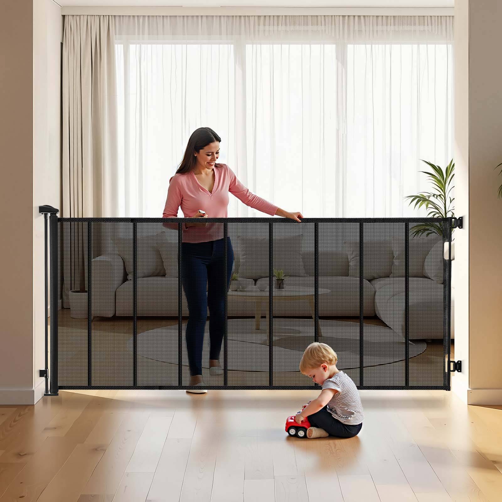 Vevor - VEVOR Barrière rétractable extensible 515 cm, hauteur 99 cm, maille PVC, renforts fibre de verre, noir - Image 1
