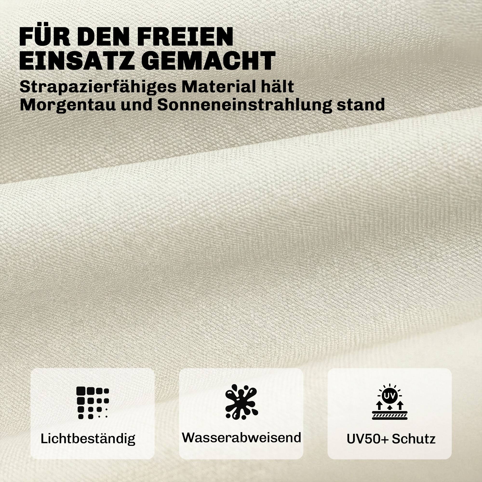 ComfortXL - Coussin bain de soleil polyester 198 x 65 x 13 cm beige extérieur déperlant UV50+ avec sangles de fixation - Image 6
