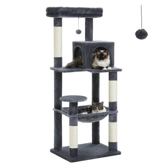 Arbre à Chat 143 cm avec Hamac et Maison Beige L PAWZ Road - Image 6