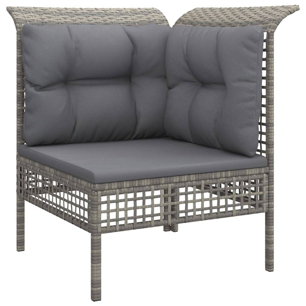 Helloshop26 - Salon de jardin meuble d'extérieur ensemble de mobilier 8 pièces avec coussins gris résine tressée - Imagen 2