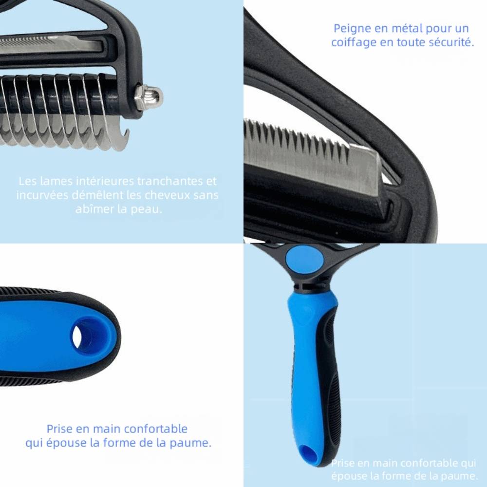Brosse 2 en 1 pour chiens et chats - IntiMeg - Image 3